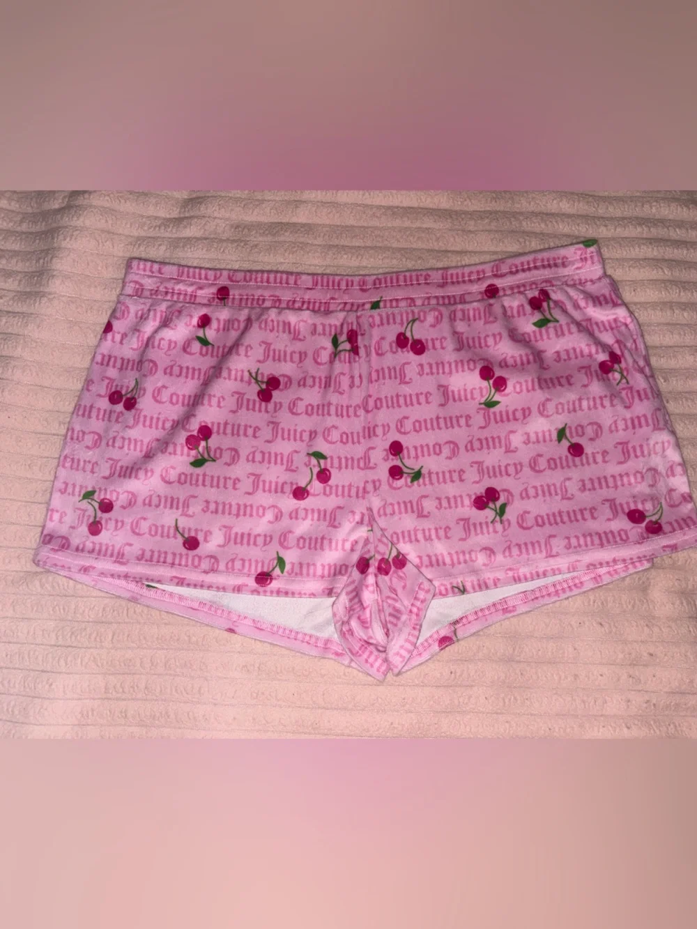 Juicy Couture Pink Cherry-Print Pajama Shorts